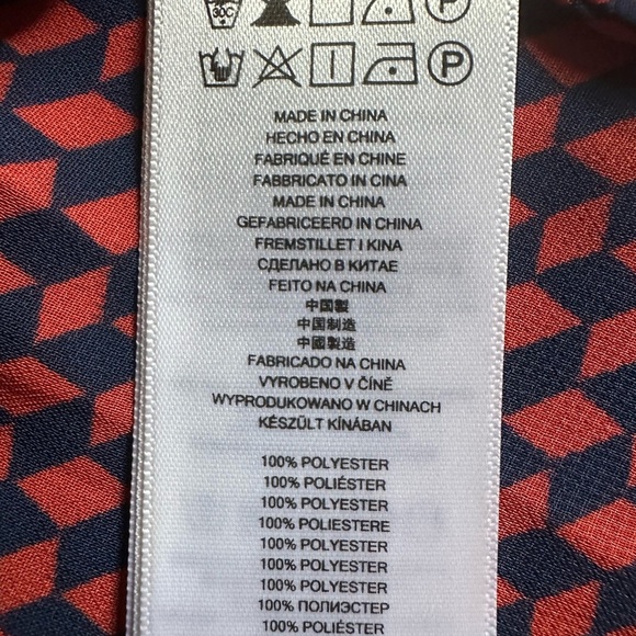 Michael Kors Red and Black Geometric Blouse (910) - Picture 5 of 11